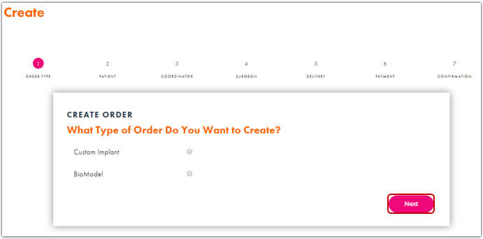 Create Order 1